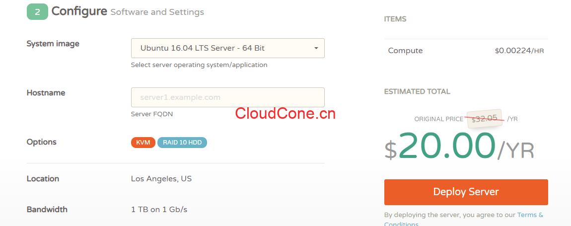 CloudCone便宜方案